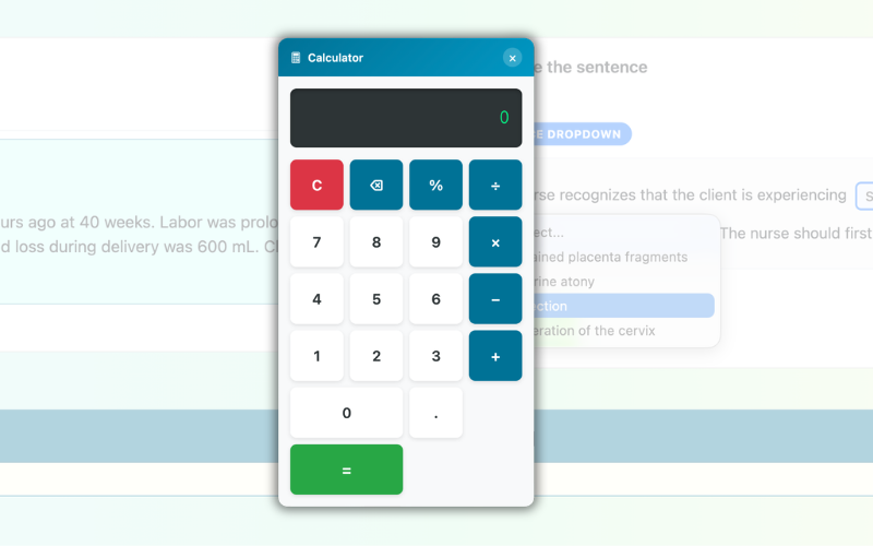 Calculator interface showing clean modern design with standard operations