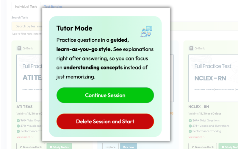 Session management showing pause and resume options for active sessions