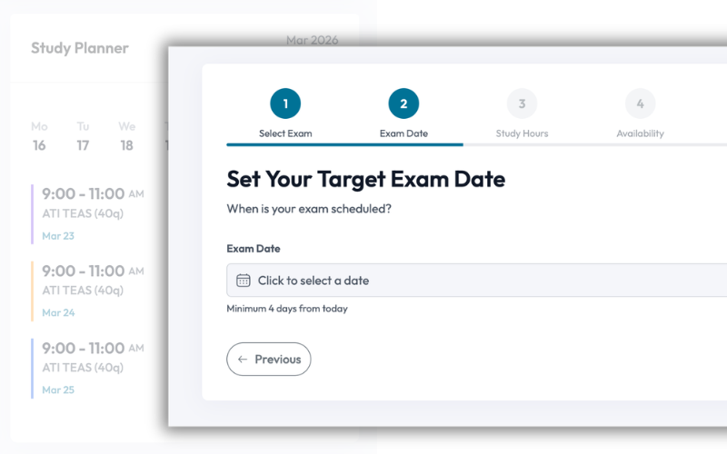 Study planner showing automated study block distribution to exam date